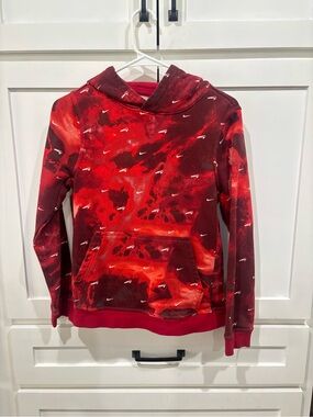 Nike Red Tie-Dye Swoosh Hoodie